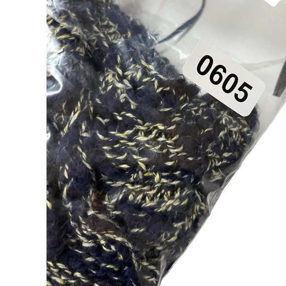 Free People Sweater Womens S High Low Open Knit V Neck Linen Cotton Blue Cream - Picture 15 of 15